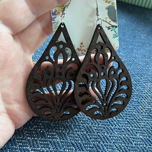 Wooden boho earrings